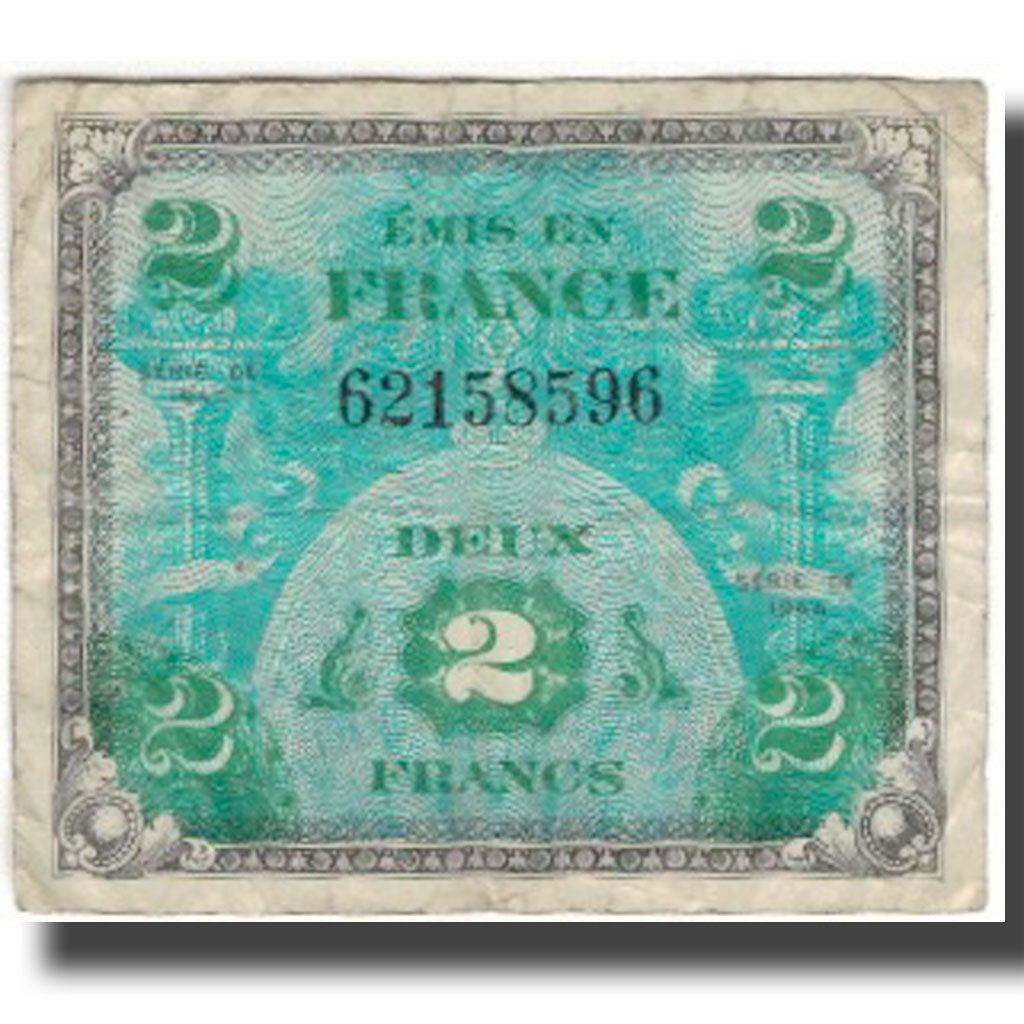 Frankreich, 2 Francs, Flag/France, 1944, GE+, Fayette:VF16.1, KM:114a