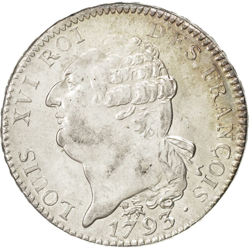 FRANCE, Écu de 6 livres françois, ECU, 6 Livres, 1793, Paris, KM #615.1, MS...