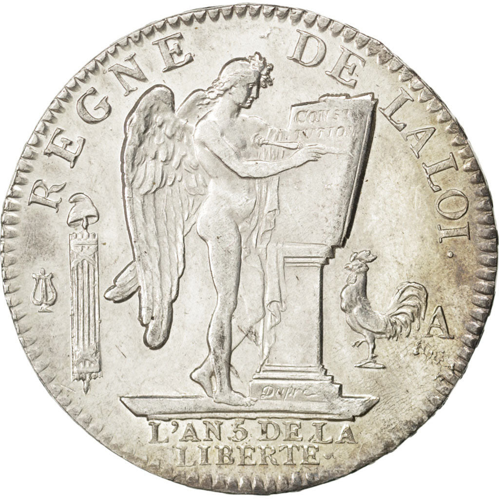 FRANCE, Écu de 6 livres françois, ECU, 6 Livres, 1793, Paris, KM #615.1, MS...