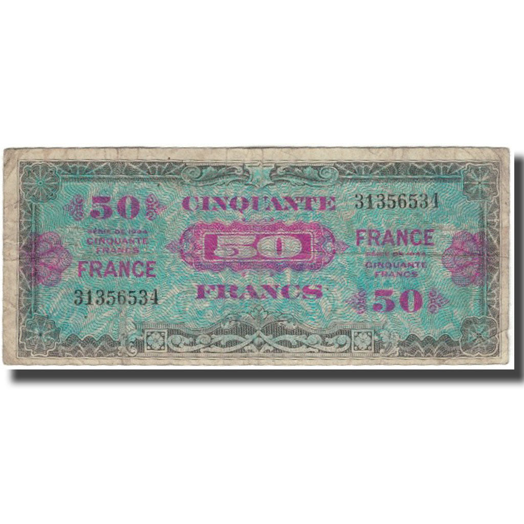 Frankreich, 50 Francs, Flag/France, 1944, SGE, Fayette:24.1, KM:122a