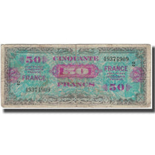 France, 50 Francs, Drapeau/France, 1944, B, Fayette:VF24.2, KM:122b