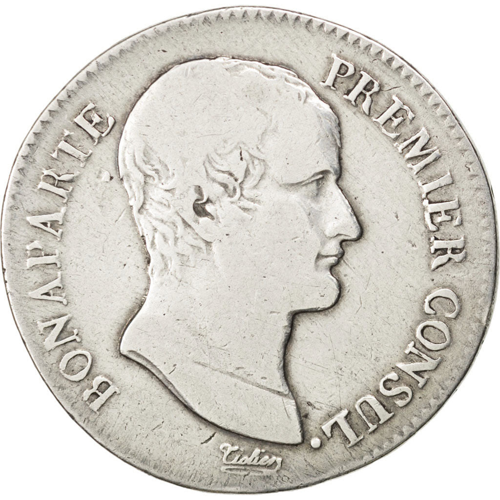 FRANCE, Napoléon I, 5 Francs, 1803, Toulouse, KM #659.10, F(12-15), Silver, G...
