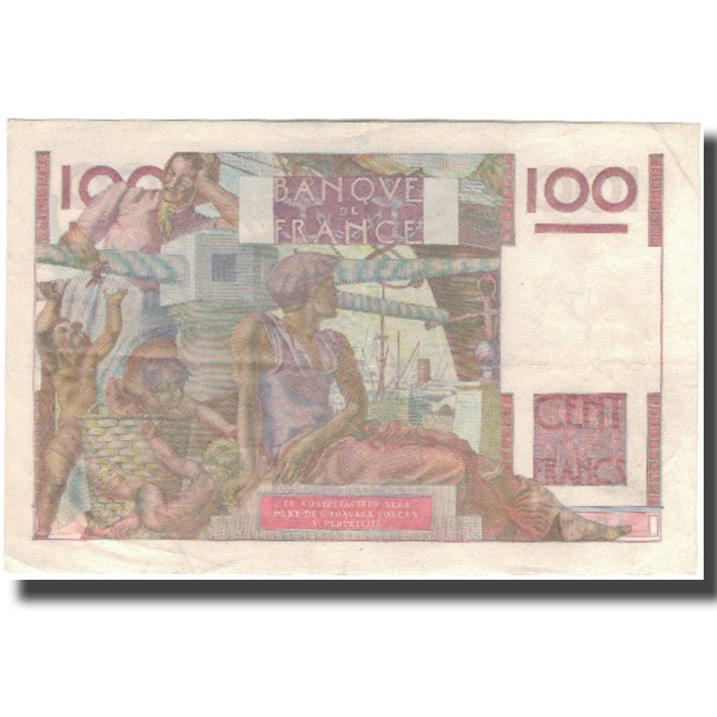 Francia, 100 Francs, Jeune Paysan, 1954-04-01, BB, Fayette:28.43, KM:128d