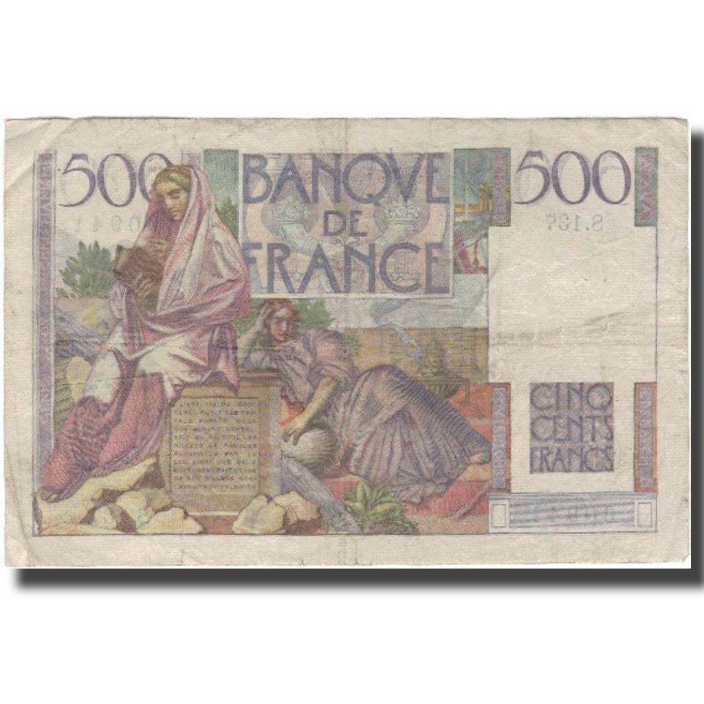 France, 500 Francs, Chateaubriand, 1953-01-02, B, Fayette:34.11, KM:129c