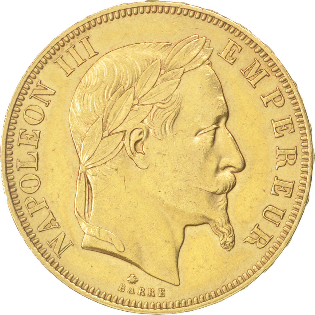 FRANCE, Napoléon III, 50 Francs, 1864, Paris, KM #804.1, AU(50-53), Gold, Gadour