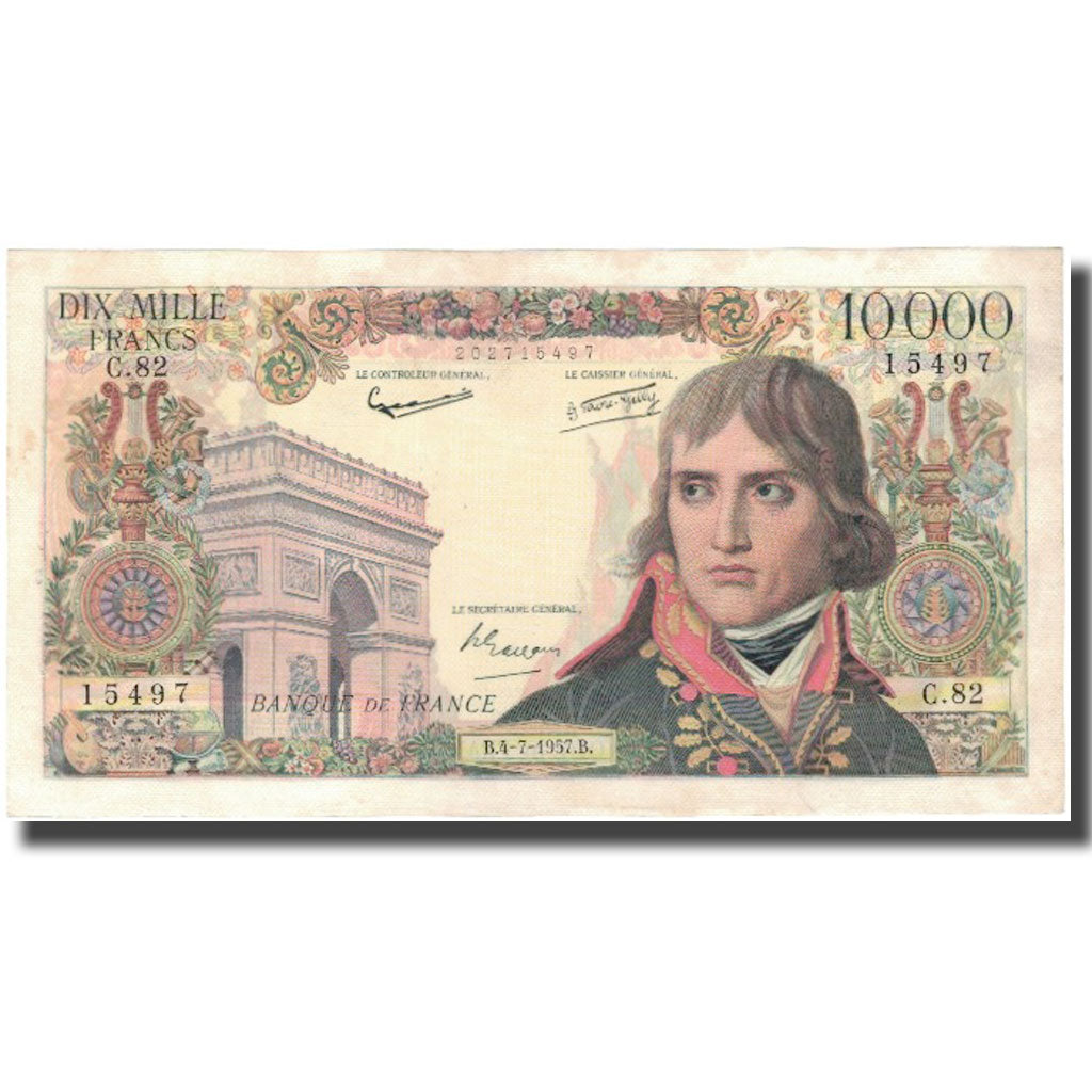 Frankrijk, 10,000 Francs, Bonaparte, 1957-07-04, TTB+, Fayette:51.9, KM:136b
