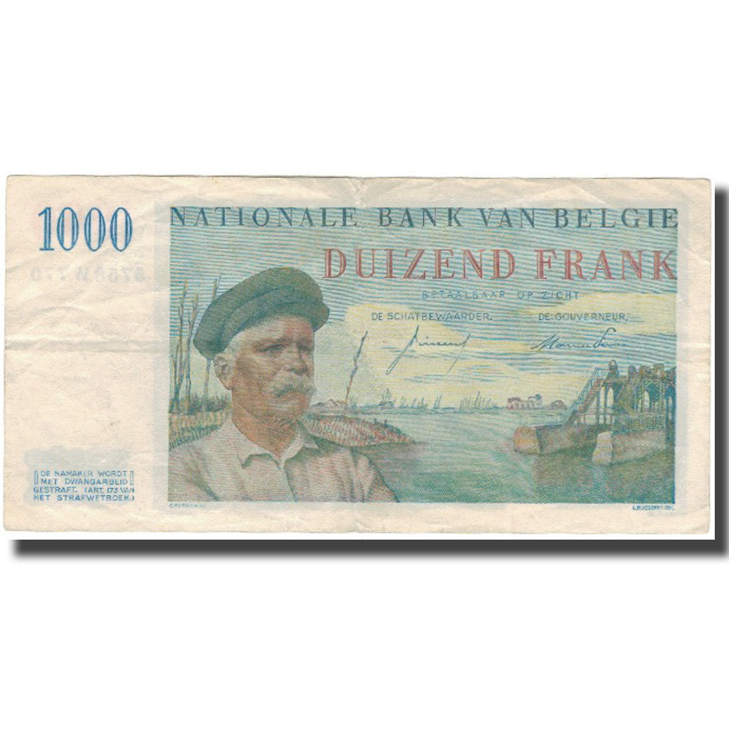 Banknote, Belgium, 1000 Francs, 1956-04-09, KM:131a, VF(30-35)