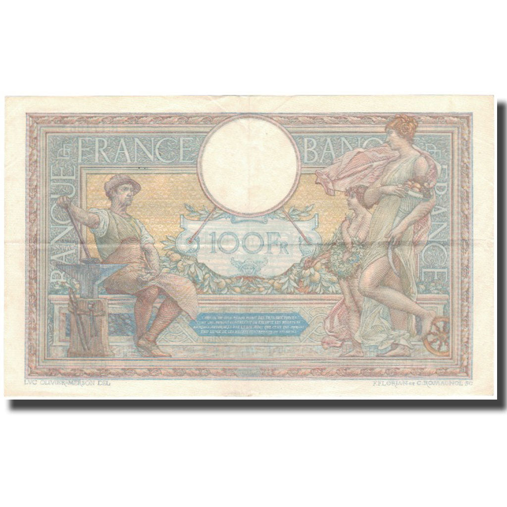 Francia, 100 Francs, Luc Olivier Merson, 1927-04-07, MBC, Fayette:24.6, KM:78b