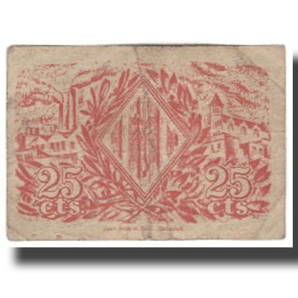 Billete, España, 25 Centimos, Batiment, 1937, 1937, BC