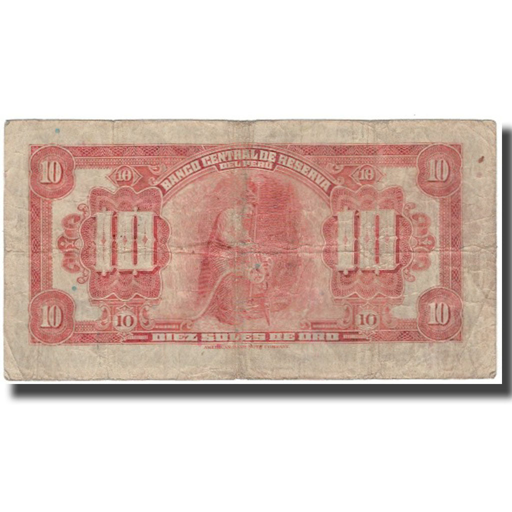 Billete, 10 Soles, Perú, 1936-03-06, KM:67a, BC