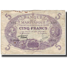 Martinique, 5 Francs, F(12-15), KM:6