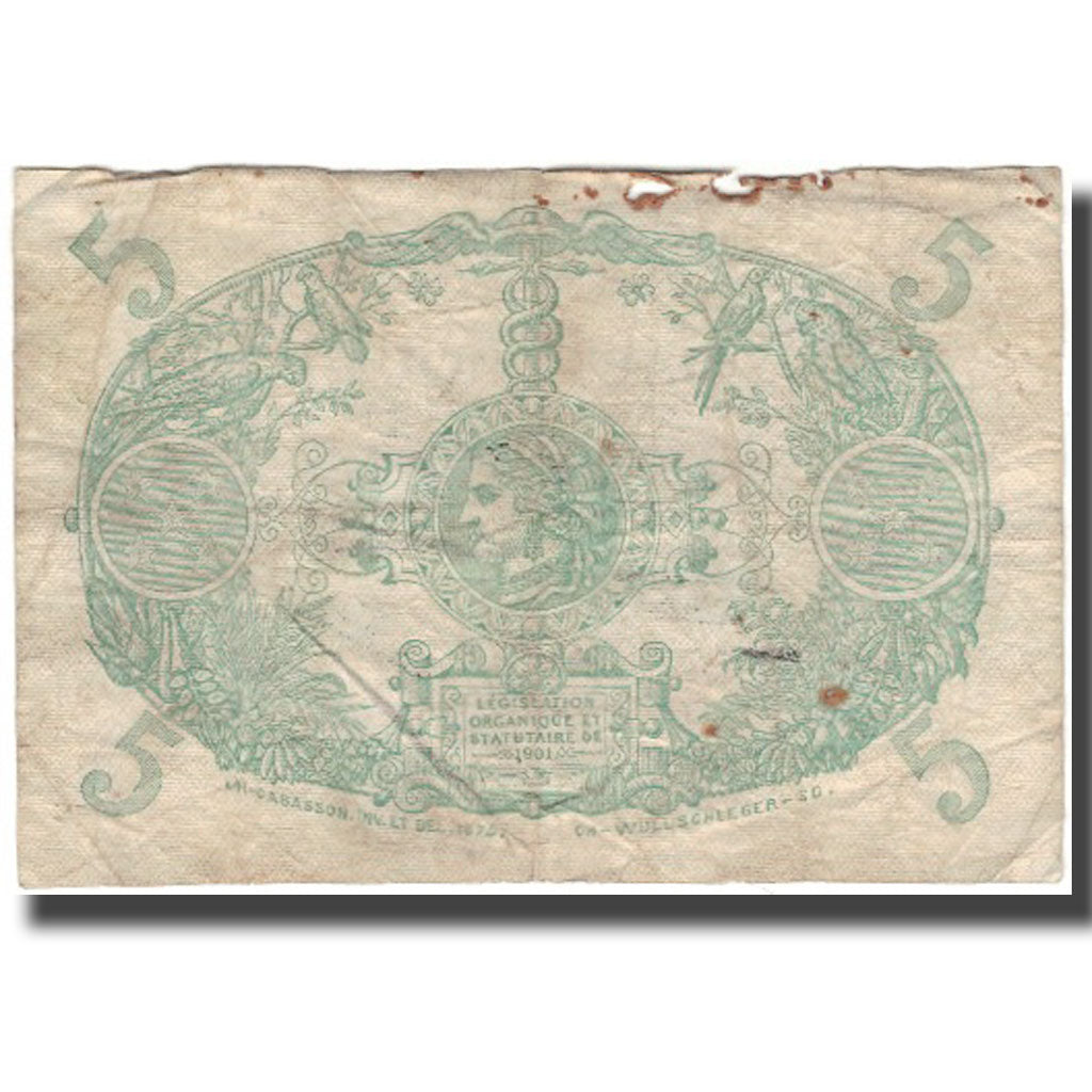 Martinique, 5 Francs, F(12-15), KM:6
