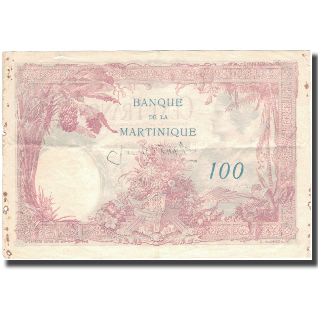 Martinica, 100 Francs, BC+, KM:13