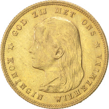 NETHERLANDS, 10 Gulden, 1897, Utrecht, KM #118, AU(55-58), Gold, 22.5, 6.73
