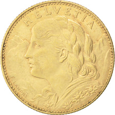 SWITZERLAND, 10 Francs, 1911, Bern, KM #36, AU(50-53), Gold, 3.21
