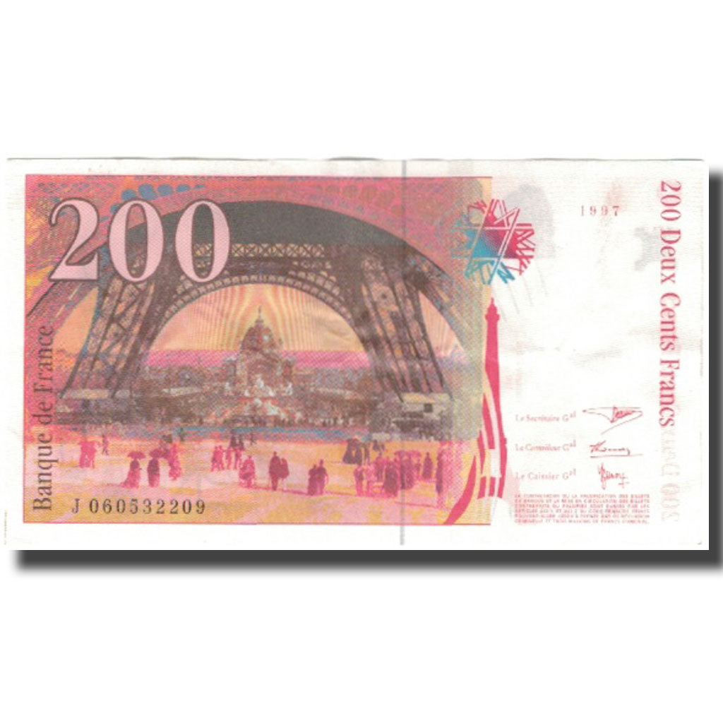 France, 200 Francs, Eiffel, 1997, AU(50-53), Fayette:75.4b, KM:159b