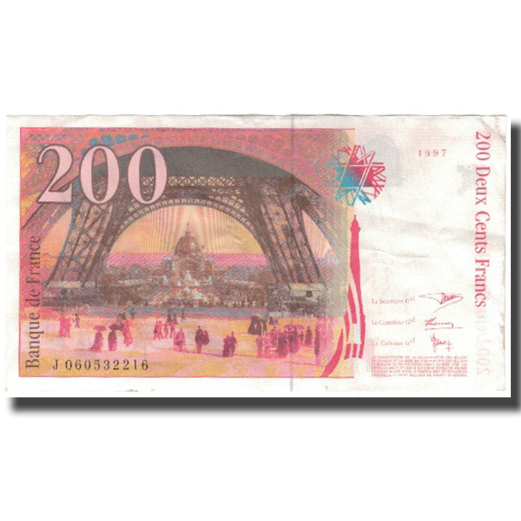 Francia, 200 Francs, Eiffel, 1997, MB+, Fayette:75.4b, KM:159b