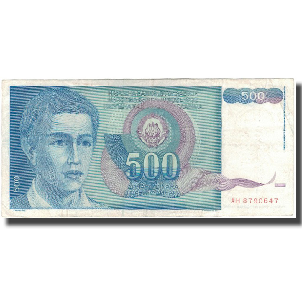 Banknote, Yugoslavia, 500 Dinara, 1990, KM:106, VF(30-35)