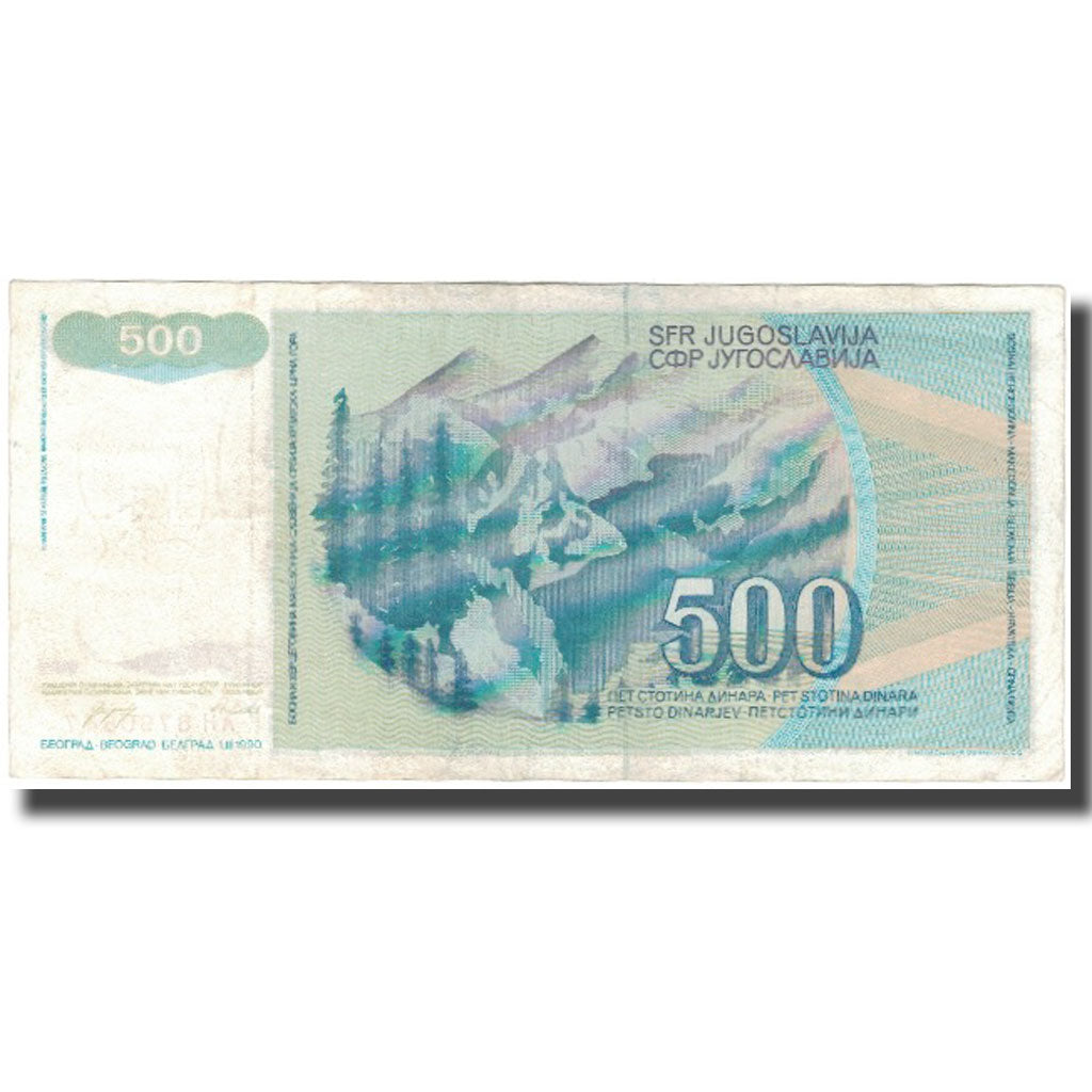 Banknote, Yugoslavia, 500 Dinara, 1990, KM:106, VF(30-35)