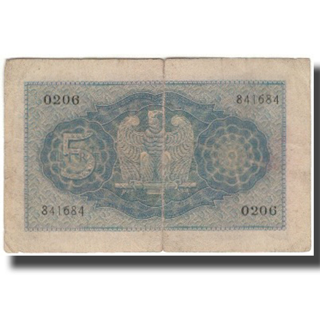 Billete, 5 Lire, Italia, KM:28, BC