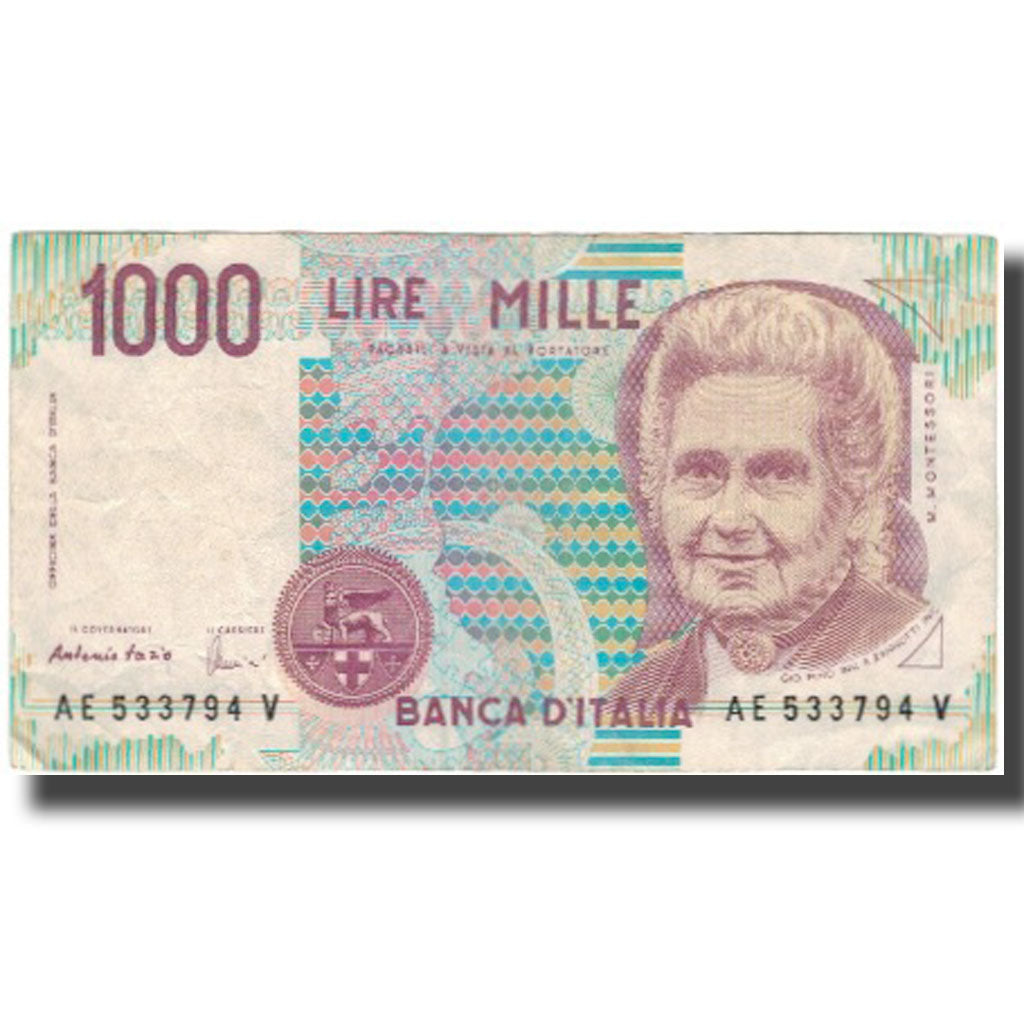 Biljet, Italië, 1000 Lire, KM:114c, TB+