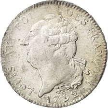 FRANCE, Écu de 6 livres françois, ECU, 6 Livres, 1792, Paris, KM #615.1, MS(64),