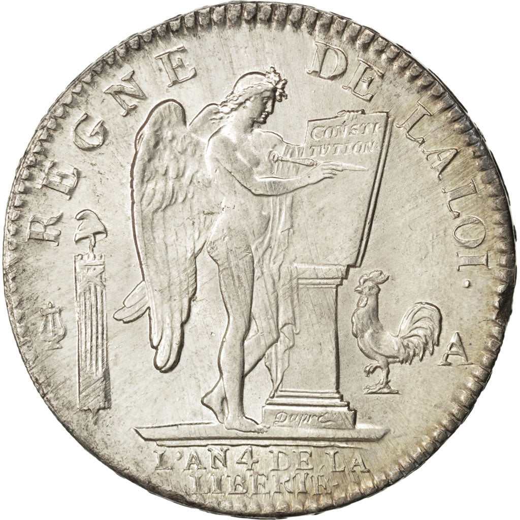 FRANCE, Écu de 6 livres françois, ECU, 6 Livres, 1792, Paris, KM #615.1, MS(64),