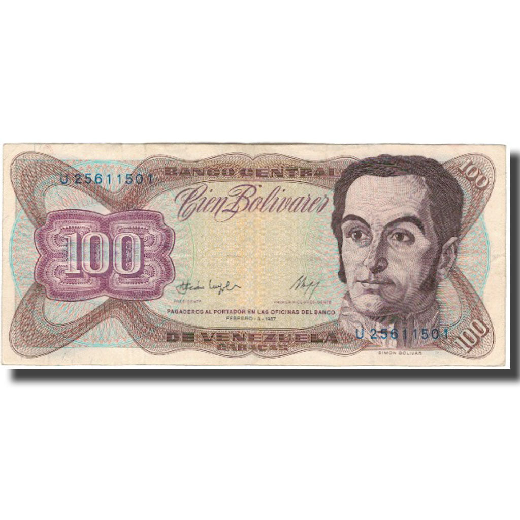 Banknote, Venezuela, 100 Bolivares, 1987-02-03, KM:66a, VF(20-25)