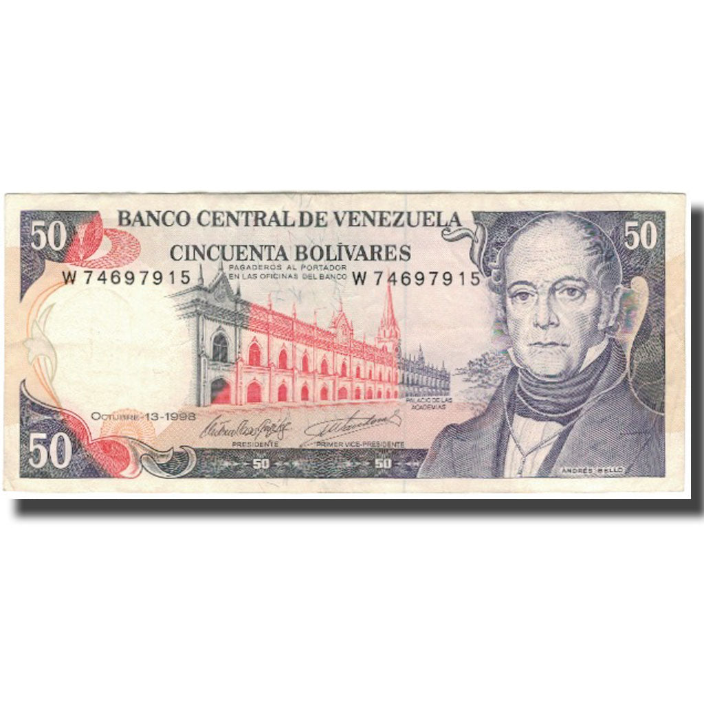 Billet, Venezuela, 50 Bolivares, 1998-10-13, KM:65g, TTB