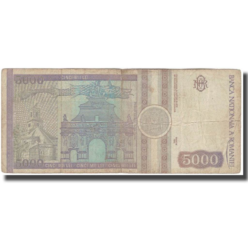 Banknote, Romania, 5000 Lei, 1992, KM:103a, F(12-15)