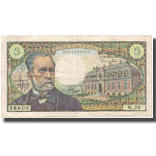 France, 5 Francs, Pasteur, 1966-09-01, VG(8-10), Fayette:61.3, KM:146a