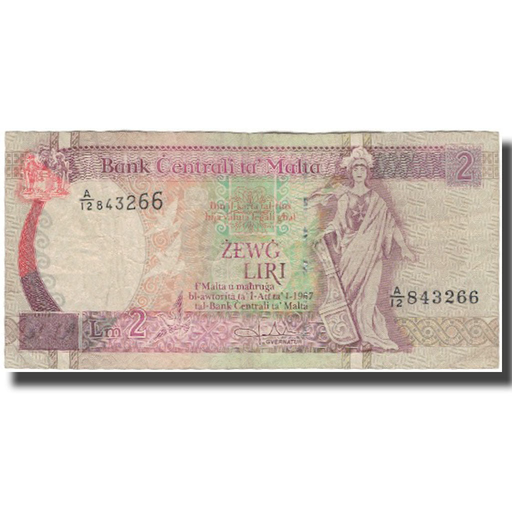 Billete, 2 Liri, Malta, KM:45b, BC