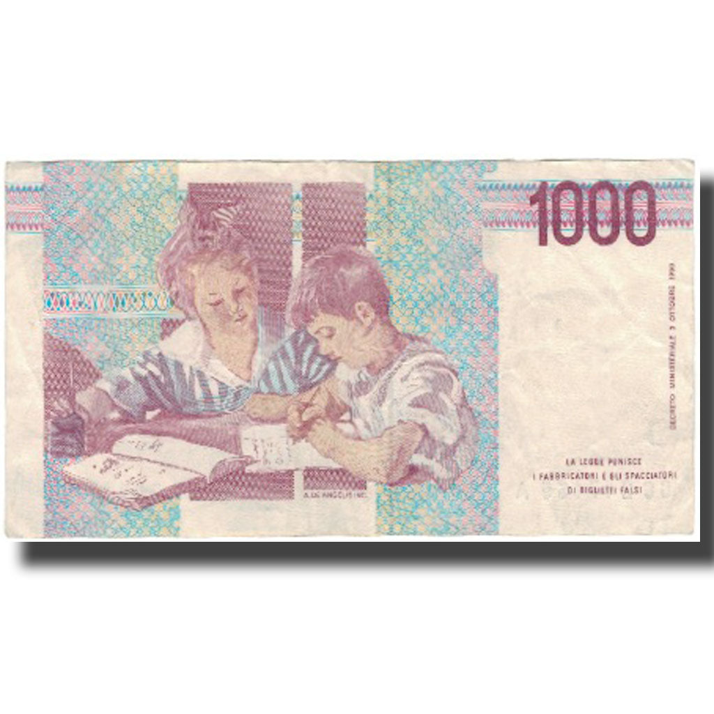 Biljet, Italië, 1000 Lire, KM:114a, TTB