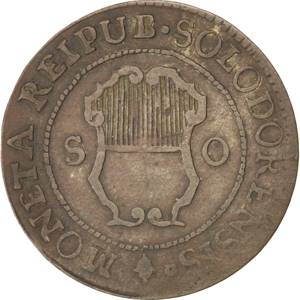SWISS CANTONS, 1/2 Batzen, 2 Kreuzer, 1793, KM #35, EF(40-45), Billon, 1.73