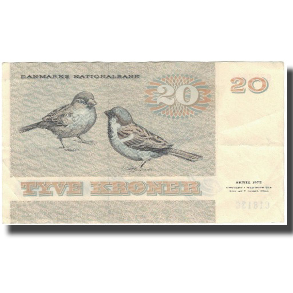 Biljet, Denemarken, 20 Kroner, 1972, KM:49c, TTB