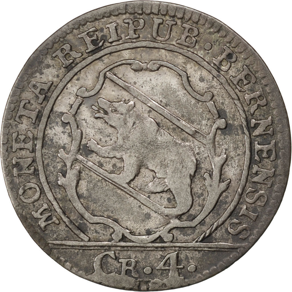 SWISS CANTONS, 4 Kreuzer, 1 Batzen, 1793, Bern, KM #87, EF(40-45), Billon, 2.25
