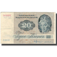 Billete, 20 Kroner, 1972, Dinamarca, KM:49c, MBC