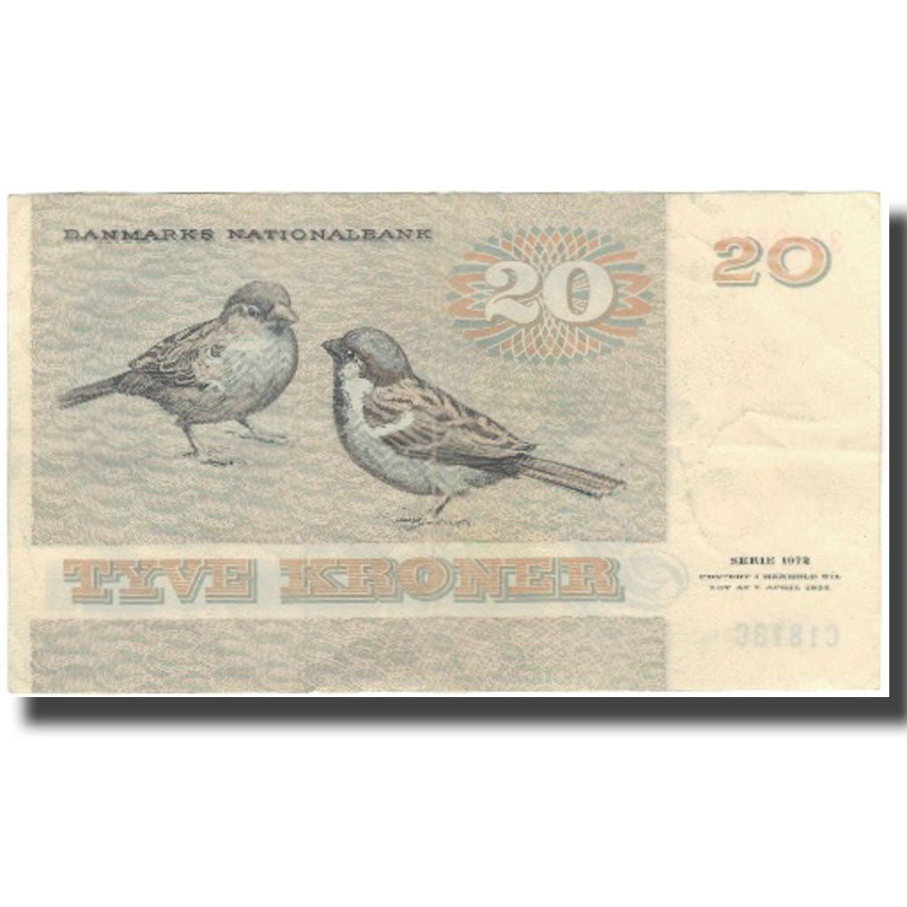 Billete, 20 Kroner, 1972, Dinamarca, KM:49c, MBC