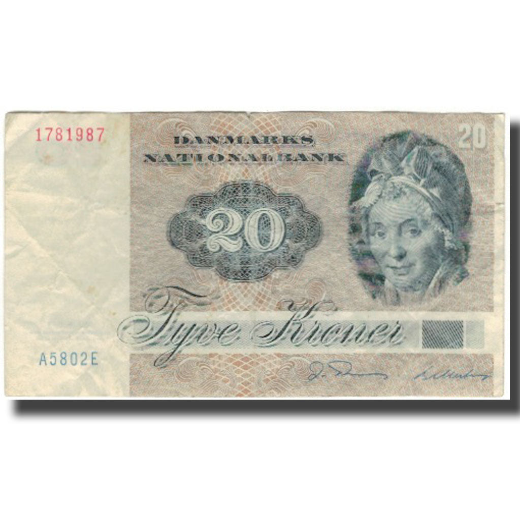 Billete, 20 Kroner, 1972, Dinamarca, KM:49b, BC