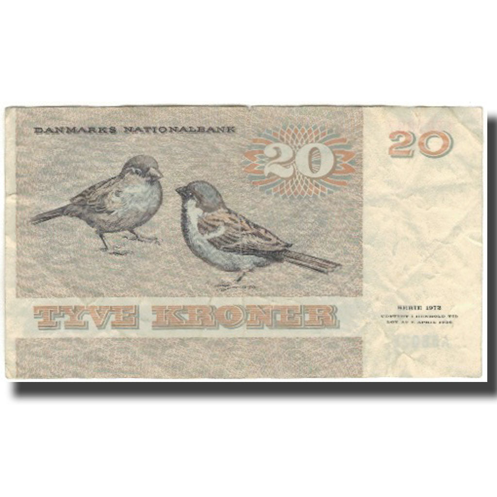 Billete, 20 Kroner, 1972, Dinamarca, KM:49b, BC