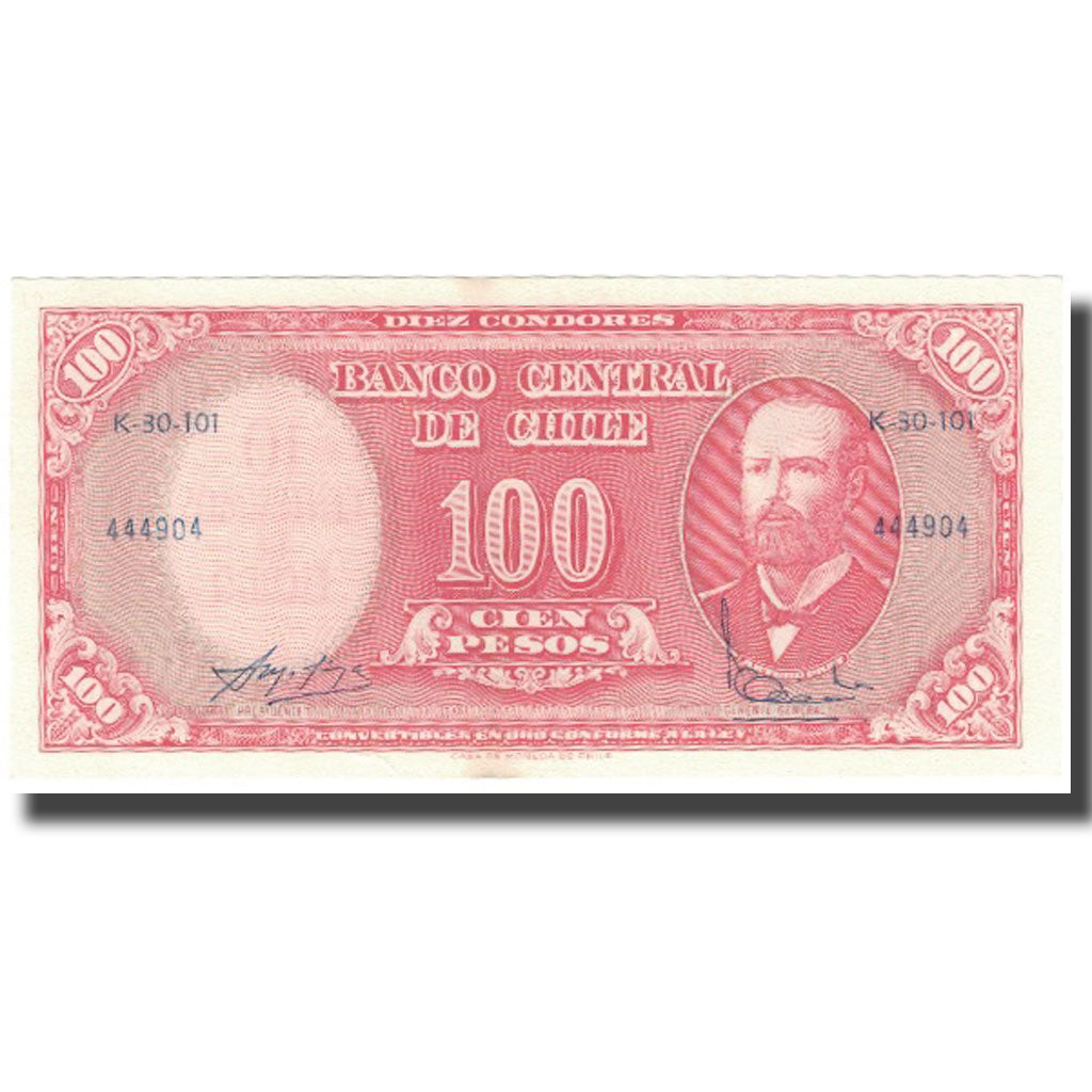 Billet, Chile, 10 Centesimos on 100 Pesos, KM:127a, NEUF