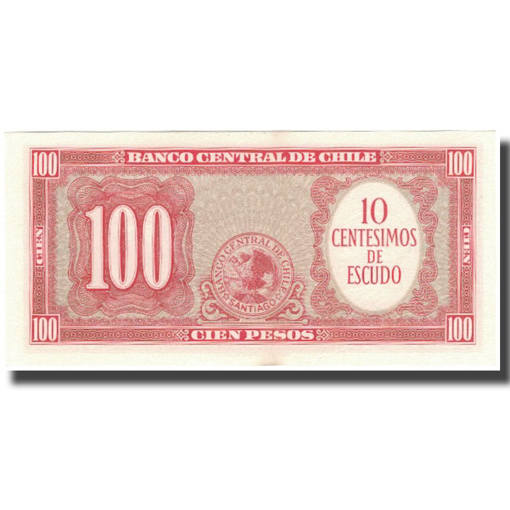 Billet, Chile, 10 Centesimos on 100 Pesos, KM:127a, NEUF