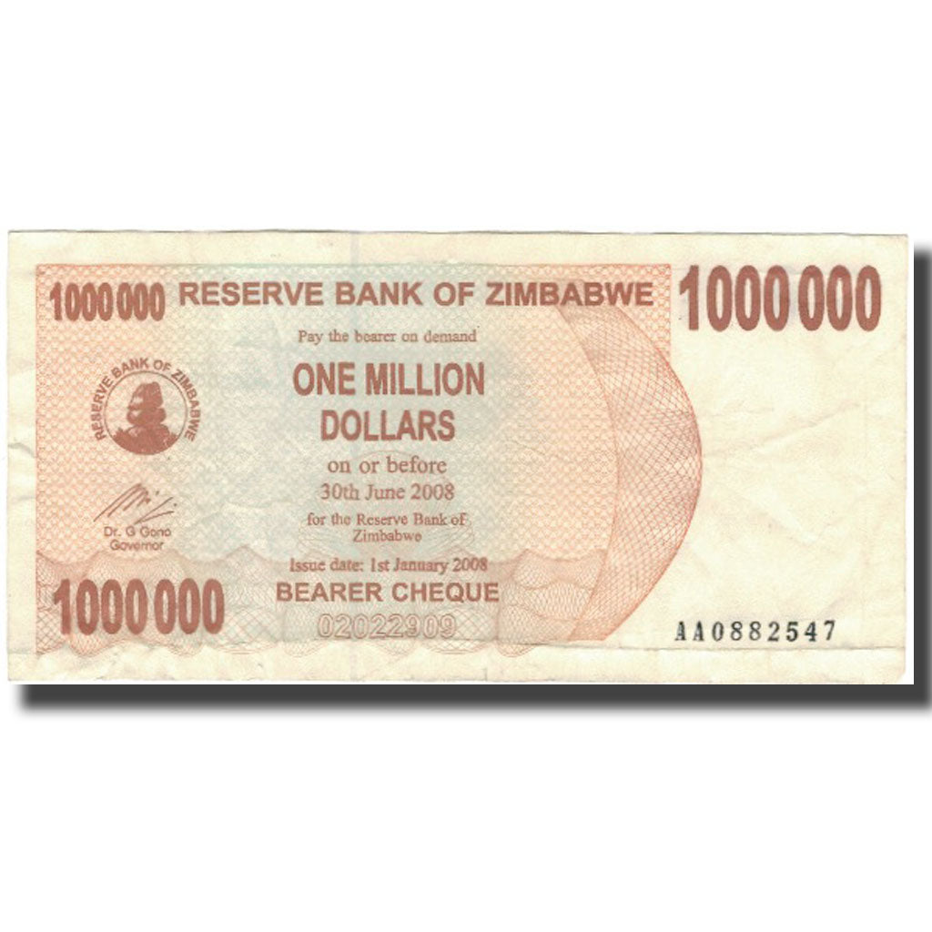 Banknote, Zimbabwe, 1 Million Dollars, 2008-06-30, KM:53, EF(40-45)