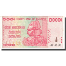 Billete, 100 Million Dollars, 2008, Zimbabue, KM:80, MBC