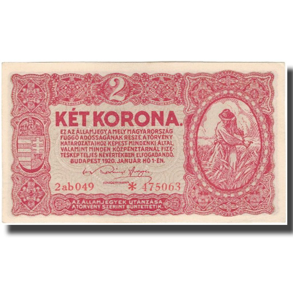 Billete, 2 Korona, 1920, Hungría, KM:58, SC