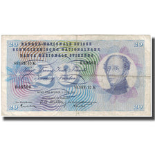 Banknote, Switzerland, 20 Franken, 1956-07-05, KM:46d, VF(20-25)