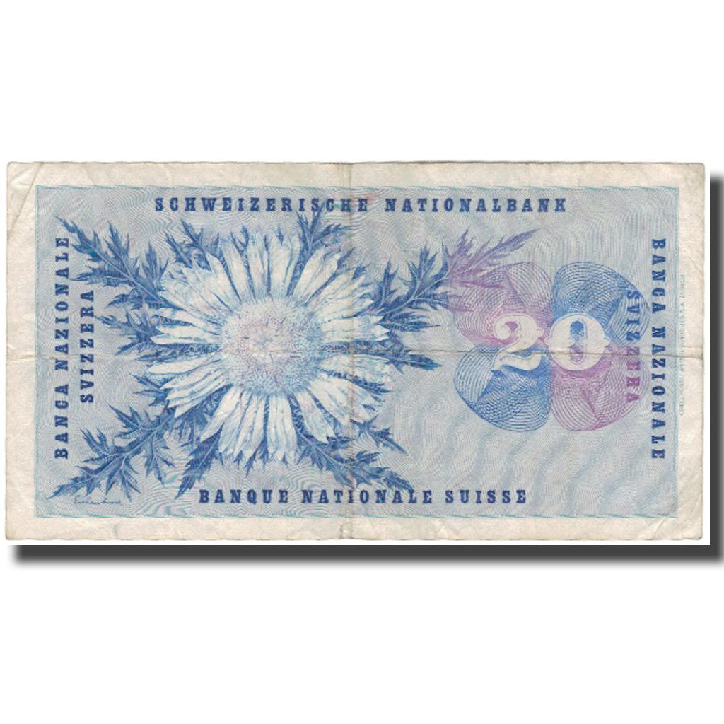 Banknote, Switzerland, 20 Franken, 1956-07-05, KM:46d, VF(20-25)
