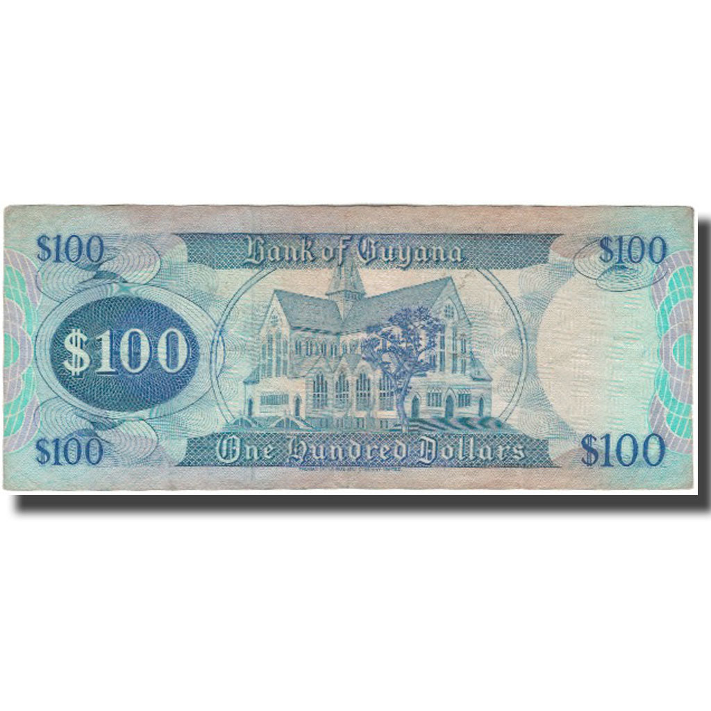 Billete, 100 Dollars, Guyana, KM:28, BC+