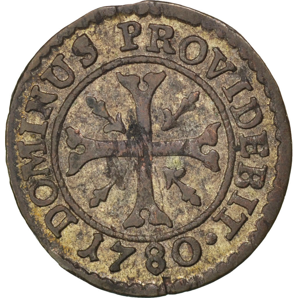 SWISS CANTONS, 1/2 Kreuzer, Vierer, 1780, Bern, KM #122, AU(55-58), Billon, 0.53