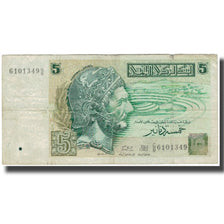 Banknote, Tunisia, 5 Dinars, KM:86, F(12-15)